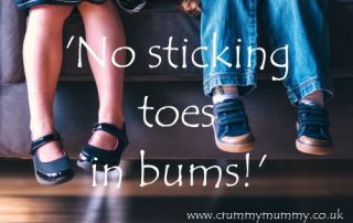 'No sticking toes in bums!'